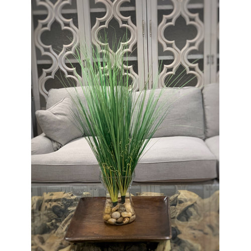Primrue Robblee 39'' Faux Onion Grass Grass in Glass Vase Wayfair